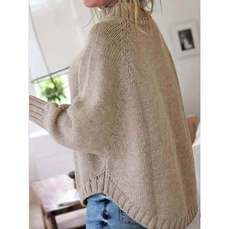 Женский винтажный черный свитер с косами, высоким воротом, свободного кроя, повседневный пуловер, винтажный свитер | Узор косы, платье-свитер