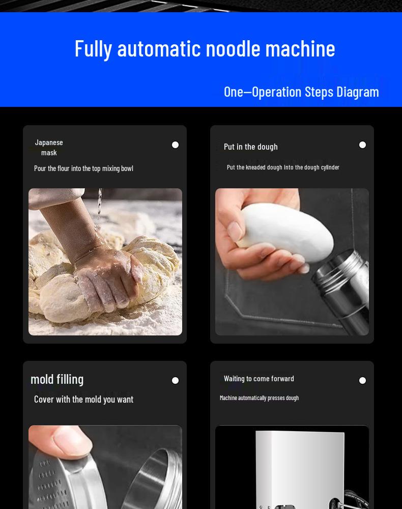 Автоматическая электрическая пресс-машина для лапши из нержавеющей стали для свежей гречневой и рамен-лапши