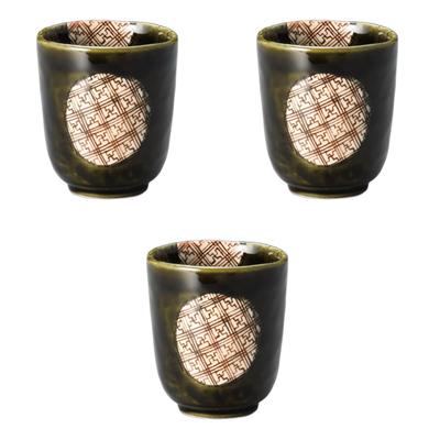 Сетомонохонпо (Сетомонохонпо) Набор из 3 чашек для чая Lattice Oribe [7,5 x 7,5 x 8,5 см] | Керамические чашки для чая