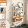 Suction Cup Pot Lid Rack, No Drill Carbon Steel Kitchen Organizer with Drip Tray