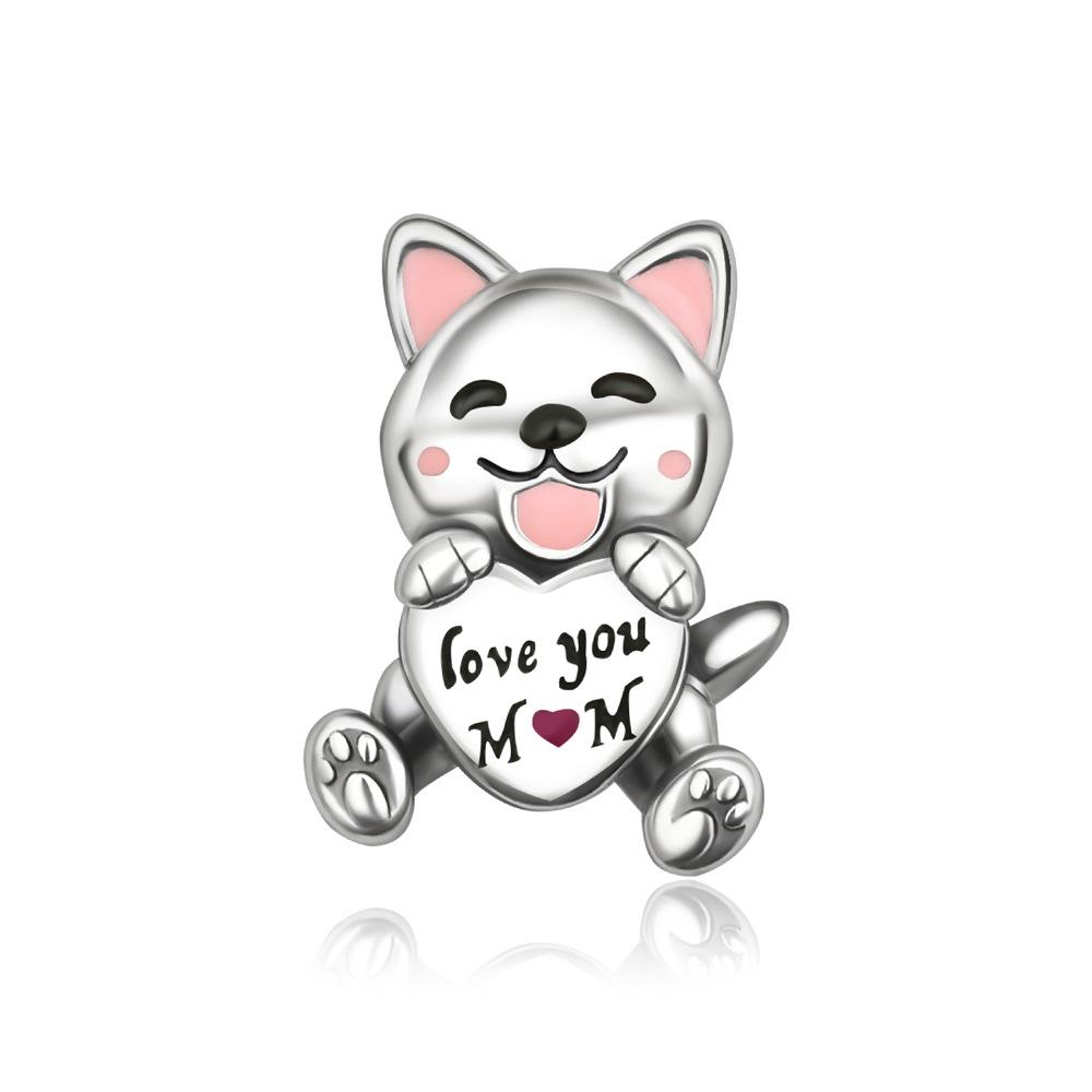 S925 Silver Cute Animal DIY Pendant Charms Set Koala Puppy Elephant Shape Handmade Beaded Necklace Craft Supplies
