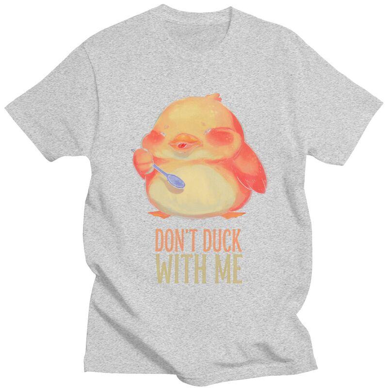 Dont Duck With Me Funny Duck T Shirt Unisex Women Short Sleeve Tshirts Casual Tee Tops Pure Cotton Loose Oversized Clothing