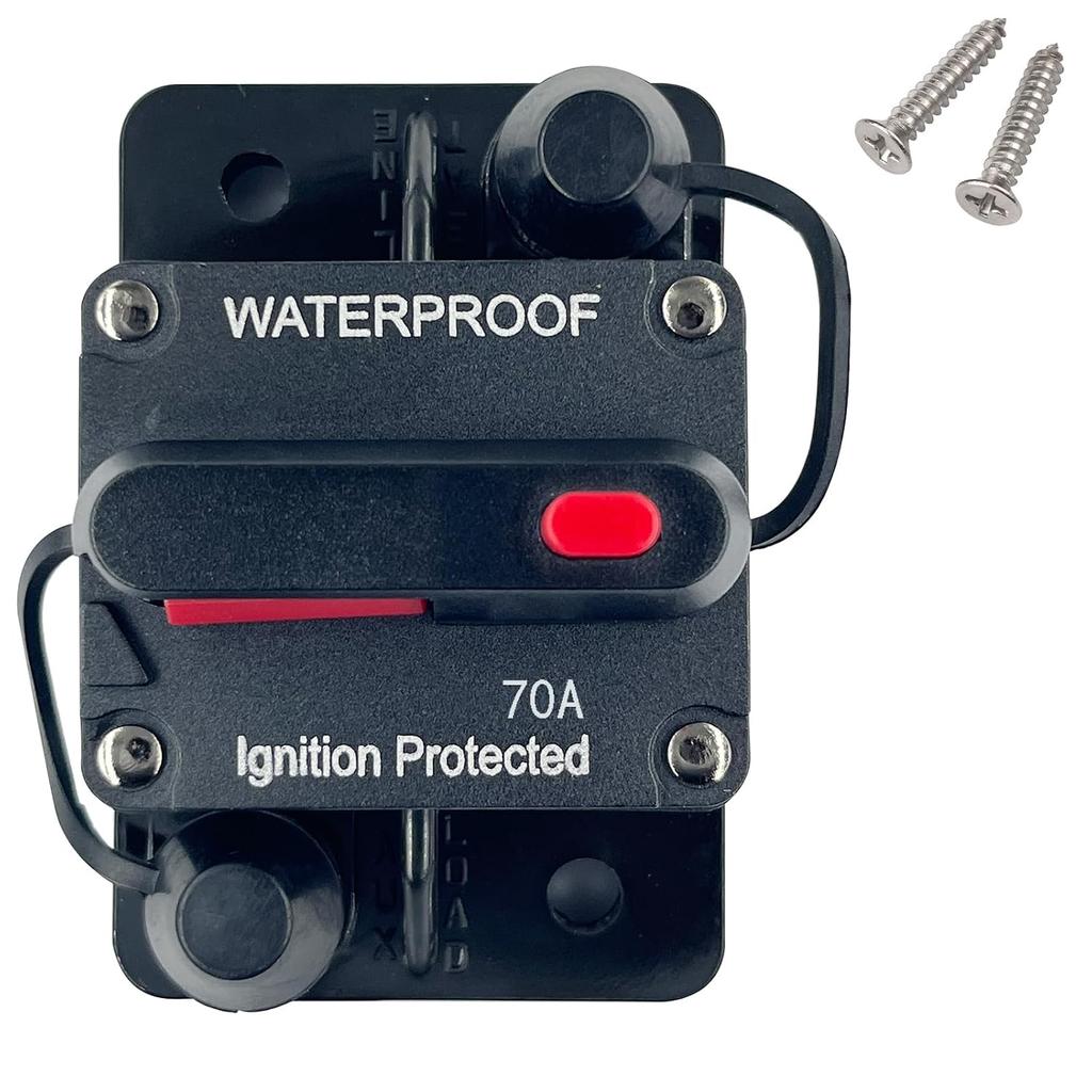 20 Amp Circuit Breaker 12V - 48V DC with Manual Reset Switch Button for Boat Trolling Motor Marine ATV Trailer Vehicles Stereo Audio Electronic