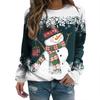 Women's Hoody Christmas Snowman Print Sweatshirts Long Sleeved O Neck Casual Hoodies Female Tops