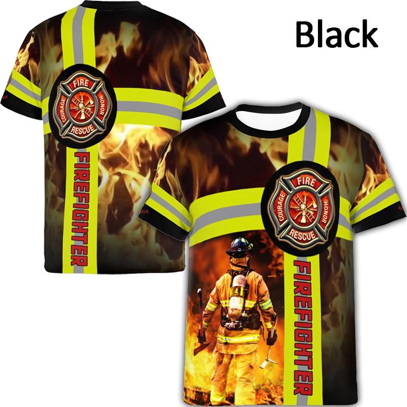 Футболка FireFighter Firemen Hero с 3D-принтом, модная, с круглым вырезом и коротким рукавом, для мужчин и женщин, повседневные футболки