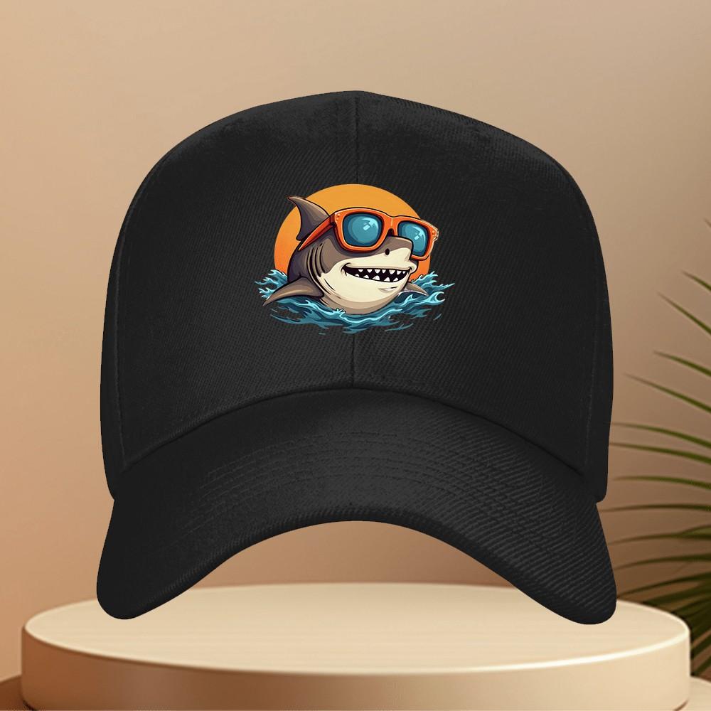 Cool Shark Sunglasses Baseball Cap Unisex Polyester Casual Outdoor Summer Adjustable Hat