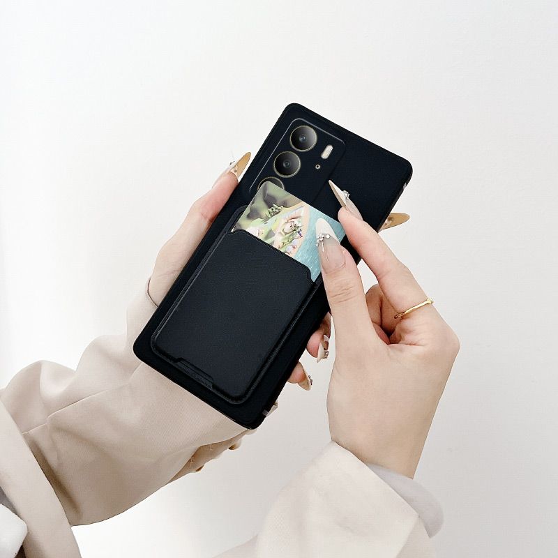 RealmeC75 Mobile Phone Case, Card Bag, Solid Color, Straight Edge Simple Knot, Soft Protective Cover, Matte Business Anti-drop All-inclusive.