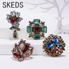 SKEDS Роскошные Броши-Булавки Полностью Хрустальные Барокко Для Женщин Модные Стразы Классические Большие Значки Винтажные Женские Вечеринка Банкет Булавка