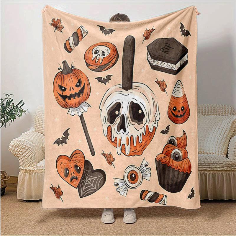 1pc Halloween Pumpkin ideas Blanket Soft Throw for Room Decor, Perfect Gift