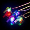 5 PCS Plastic LED Light Whistle with Lanyard Party Whistle Creative Flashing Whistle