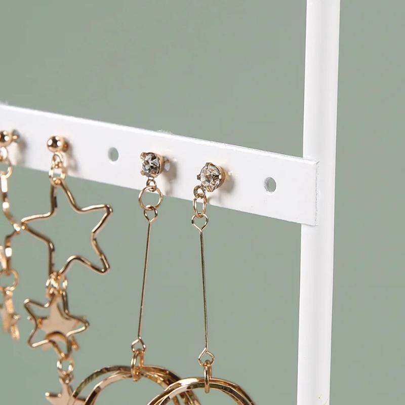 3-уровневый держатель для сережек с 72 отверстиями, металлический 3-слойный органайзер для хранения ювелирных изделий, деревянная подставка, подставка для ушей, подставка для ушей, подарок