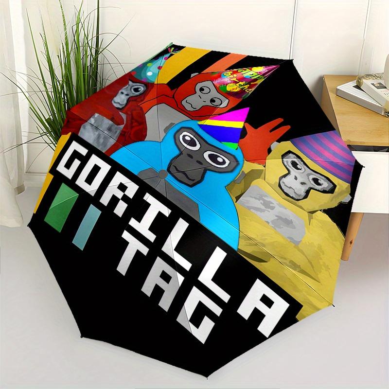Gorilla Tag Party Hats Automatic Folding Umbrella 8 Ribs Lightweight Design, Durable Iron Frame, Compact and Portable, Ideal Birthday or C