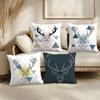 Modern Nordic Style Deer Head Cushion Cover Soft Short Plush Pillow Cover Smooth Cozy Texture Aesthetic Cushion Case Home Decor
