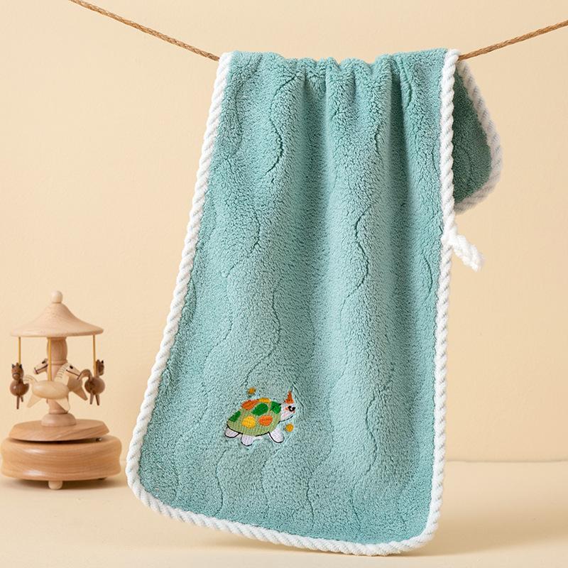 Xiaomi 25*50cm Baby Coral Fleece Towel for Baby Gift Kids Bathroom Hangable Handkerchief Cute Cartoon Printed Face Towel