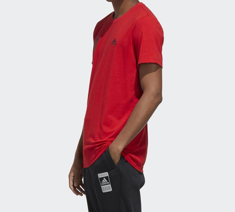 adidas Футболки Мужские Светло-алый Круглый вырез Умеренный Прямой крой FU6220
