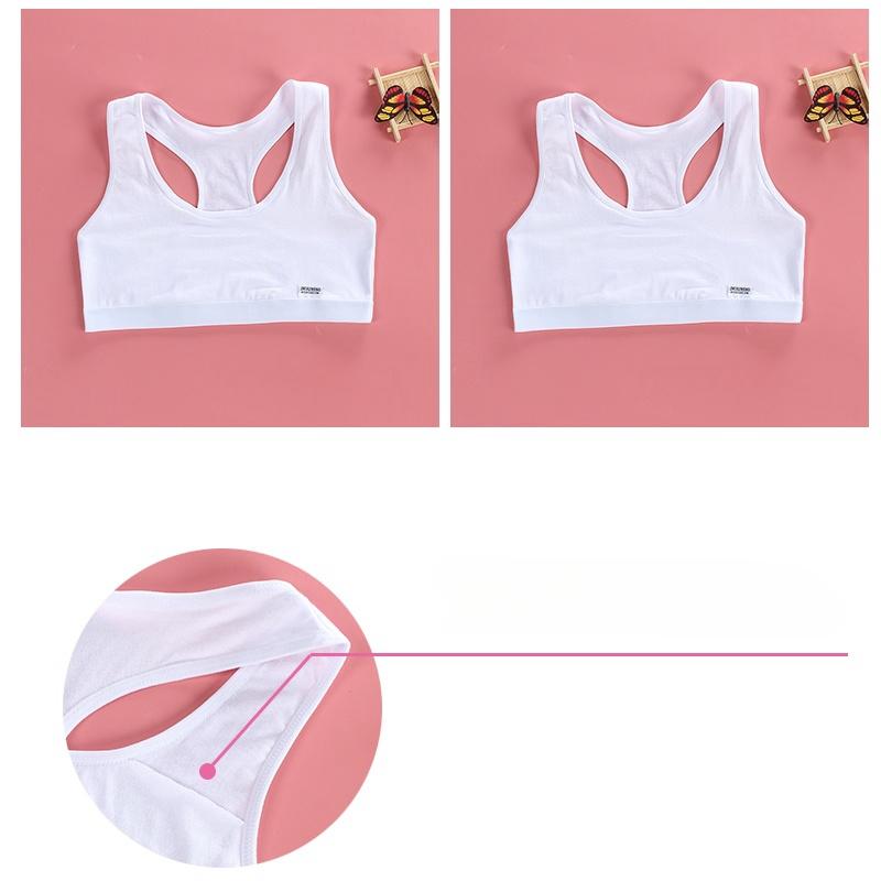 Хлопковый тренировочный бюстгальтер для девочек из 2 предметов, нижнее белье для девочек-подростков, нижнее белье для подростков