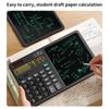 Научный калькулятор с планшетом для письма и рисования, портативный 12-разрядный ЖК-калькулятор с большим дисплеем для изучения математики, офиса, черновиков и заметок
