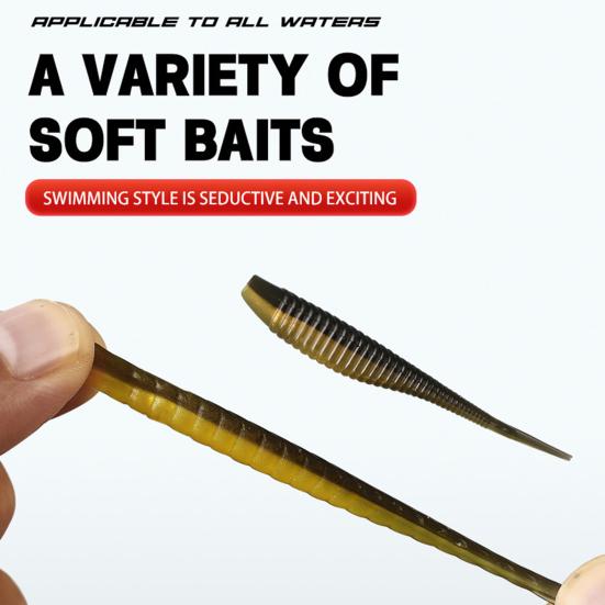 32/88Pcs/Set Soft Fishing Lure Round Head Hook Colorful Fork Curly Needle Paddle Tail