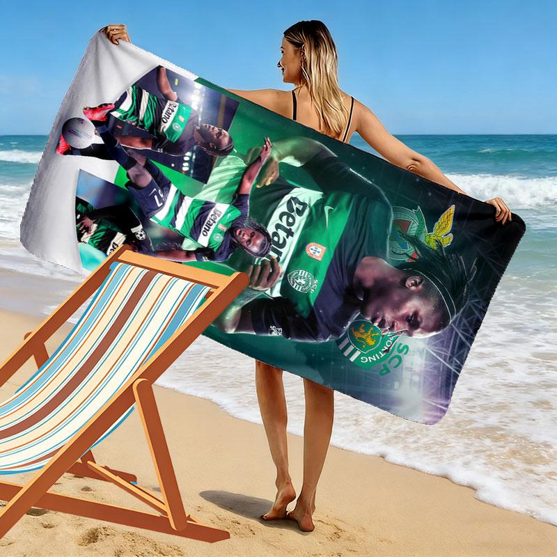 Sporting CP Print Beach Towel, Large Soft Quick Dry Towel for Beach Camping Swimming