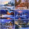 Снег живописный DIY 5D алмазная живопись полный круглый дрель пейзаж Алмазная вышивка крестиком домашний декор Рождественский подарок