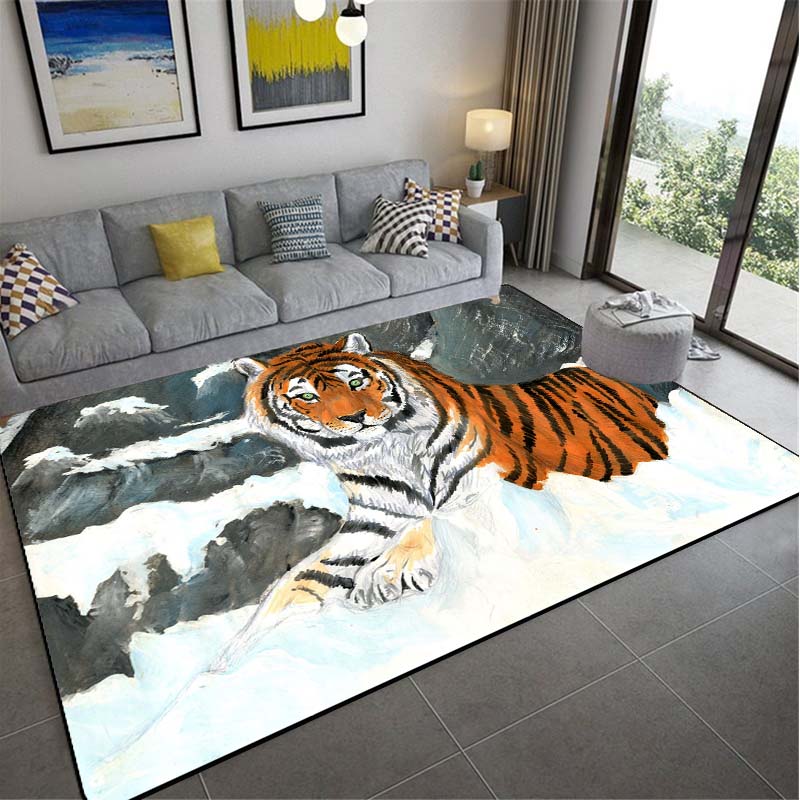 Спальня Гостиная Кухня Коридор Ковер Бытовой Тигр Узор Ковер Европейский Стиль Напольный Коврик Коридор Ковер