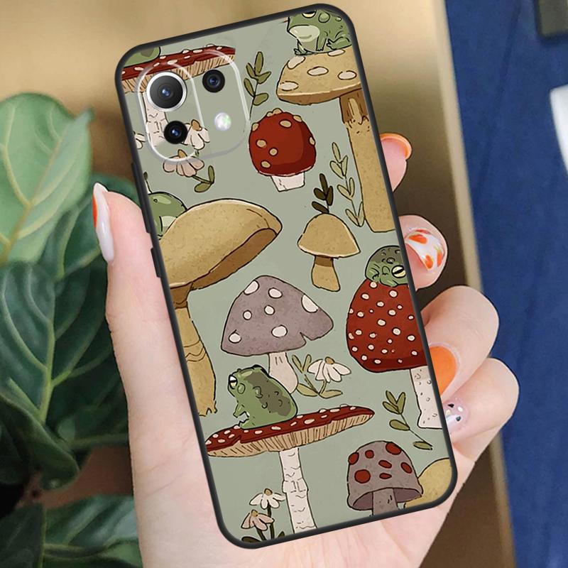 Коттеджкор Лягушка Гриб Кавайный Чехол Для POCO F5 X3 X5 Pro F4 X4 F3 C65 M5s Чехол Для Xiaomi 13T 14 Pro 11T 12T 12 13 Lite