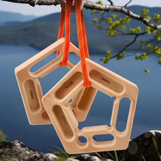 Деревянный скалодром для лазания, тренажер для силы хвата рук скалолазов, для пальцев и предплечий, портативный пятиугольный турник для подтягиваний, подвесная доска для тренировки пальцев