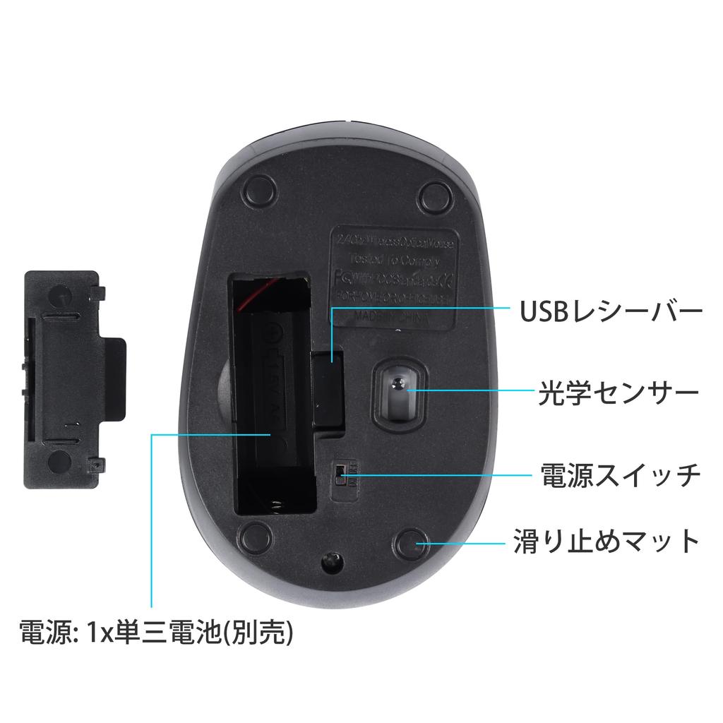 2.4Ghz USB Wireless Mouse, Quiet, Wireless, Compact, 4-Button, Optical, Lightweight, Portable, Compatible with PCs, Computers, Laptops, Windows, Mac,