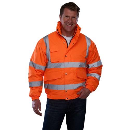 Grafters Unisex Hi-Visibility Waterproof Bomber Jacket