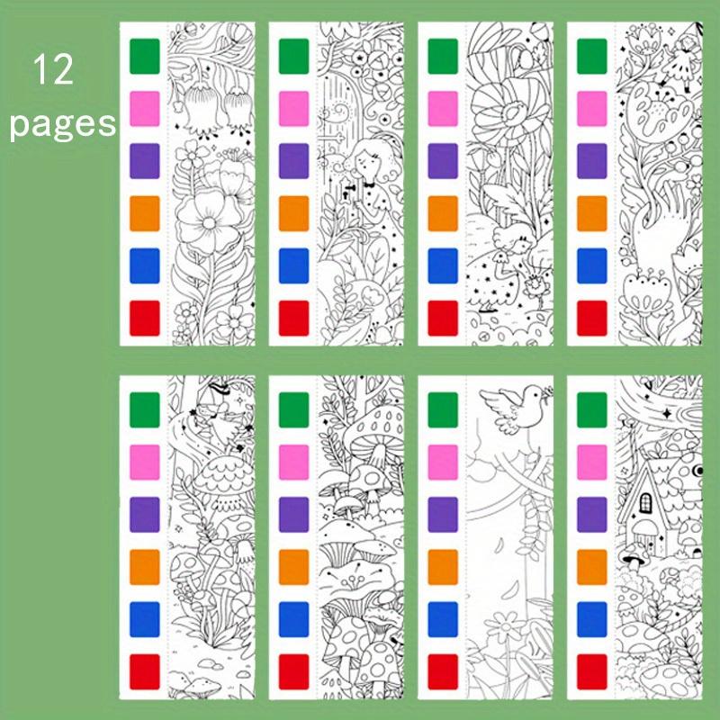 Kids Portable Watercolor Painting Book Paint With Water Brush Gouache Graffiti Picture Coloring Drawing Toys Kindergarten Gifts