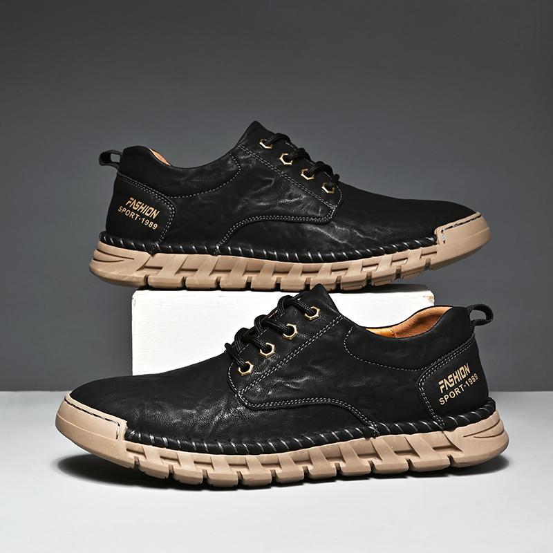 Мужская повседневная обувь Высокое качество Дышащая Ретро кожаная Обувь для улицы Мягкая Удобная Износостойкая Мужская обувь Кроссовки