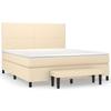 Maison Exclusive - Sommier à lattes de lit avec matelas Crème 180x200 cm Tissu