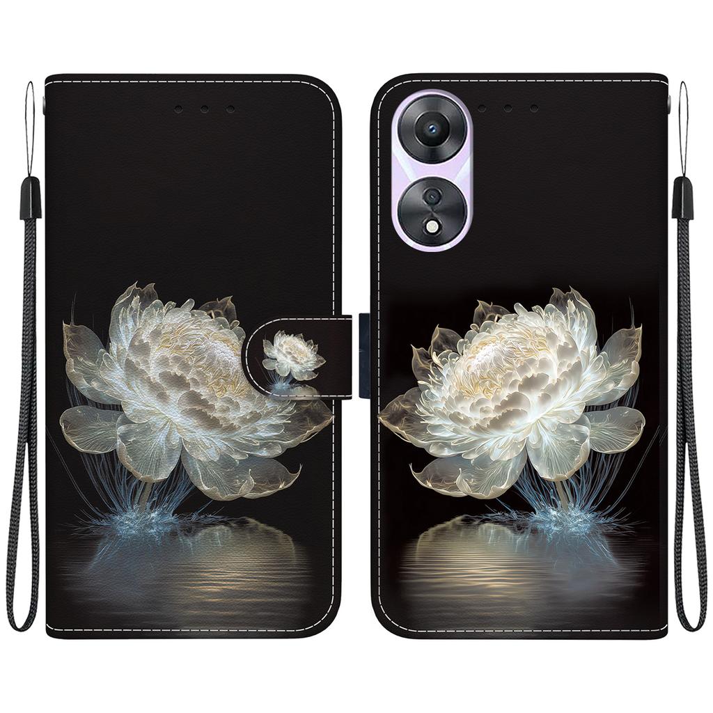 Чехол-кошелек с держателем для карт, чехол из искусственной кожи с цветочным принтом, подставка, ремешок на запястье, противоударный чехол для Oppo A78 A58 A98 A58 K9S Reno9 Reno8 A16K Find X3 Neo