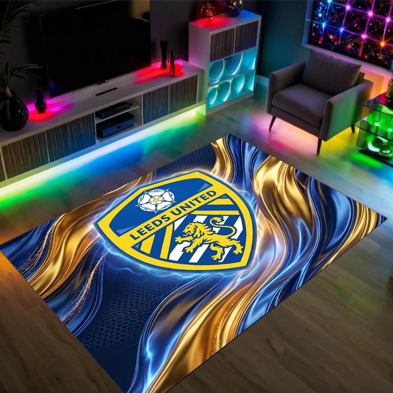Футбольный дизайн Leeds United Хрустальный бархатный ковер Уютный Не?Нескользящий ковер с принтом для спальни, гостиной, прихожей