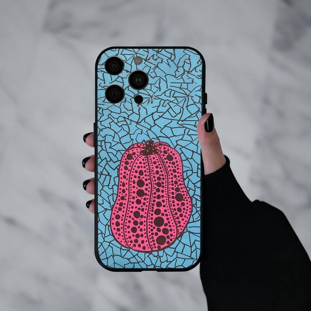 F-Смешная Тыква Y-Яёи К-К-К-Кусама Чехол для Телефона Для iPhone 17pro,16,15,14,13,12,11 Plus,Pro Max,XS,Мягкий Силикон Черный Чехол