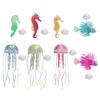 8pcs Luminous Aquarium Decoration Artificial Floating Jellyfish Seahorse for Fish Tank Aquarium