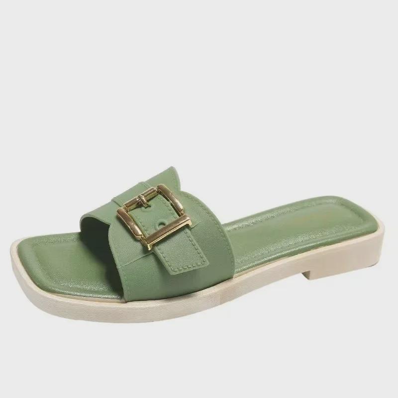 Женские сандалии с бантом Cross-Border: Стильные летние тапочки на плоской подошве для ношения на открытом воздухе