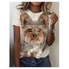 Unisex 3D Cat and Dog Printed T-shirt for Women's Fashion Printed Tees Plus Size Harajuku Kawaii Top