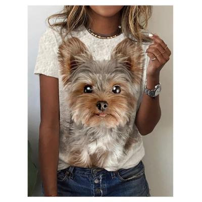 Футболка унисекс с принтом 3D кошки и собаки для женщин, модные футболки с принтом, топ Harajuku Kawaii размера плюс