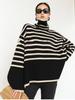 Striped Turtleneck Sweater Women's Pullover Jacket