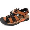 Летние мужские сандалии из кожи с большим носком, летние повседневные мужские модные нескользящие пляжные сандалии для отдыха на открытом воздухе