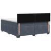 Box Spring Bed with Mattress and LED Dark Grey 140 x 190 cm Velvet