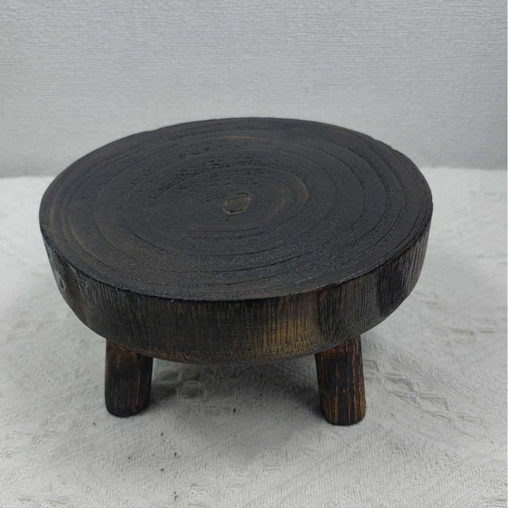 Indoor Outdoor Display Succulent Flower Pot Base Wooden Stool Plant Stand Shelf Flower Pot Holder