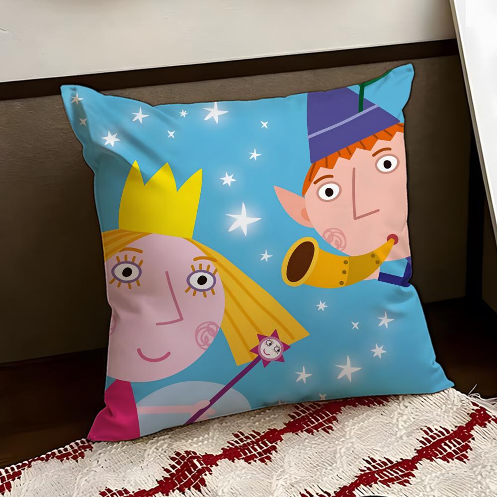 Ben And HHollys Little Kingdom Cushion Cover Reversible Soft Durable Pillow Cover Home Car MultiScene Use for Daily Comfort