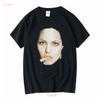 Футболка Angelina Jolie Gia Print Винтажный стиль Черный S 3XL Streetwear винтажный стиранный топ для повседневного использования Дышащий