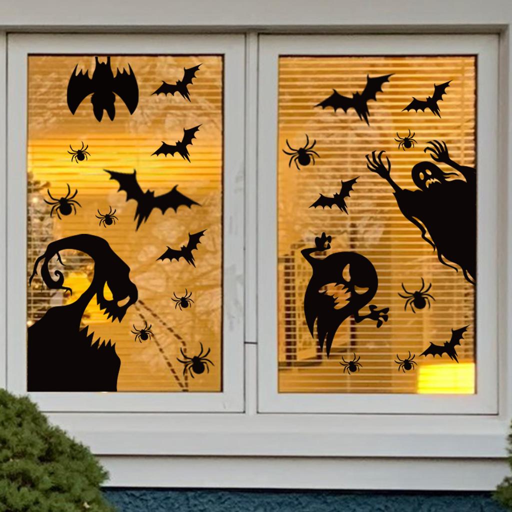 Halloween Self-Adhesive Glass Sticker Window Sticker Style Wall Sticker Door Sticker Diy Horror