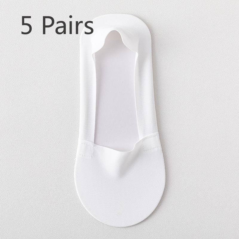 5 пар женских летних тонких хлопковых носков Ice Silk Cool Shallow Mouth Invisible Socks