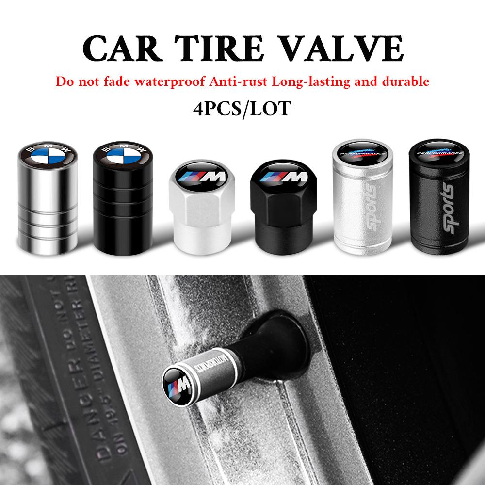AAAPD1 4Pcs Metal Car Wheel Tire Valve Stem Cap Auto Air Stem Cover Accessories For Bmw Performance M E46 E90 E60 F30 F10 E36 G20 X2 X5