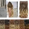 24" Long Wavy High Temperature Fiber Synthetic Clip In Hair Extensions for Women