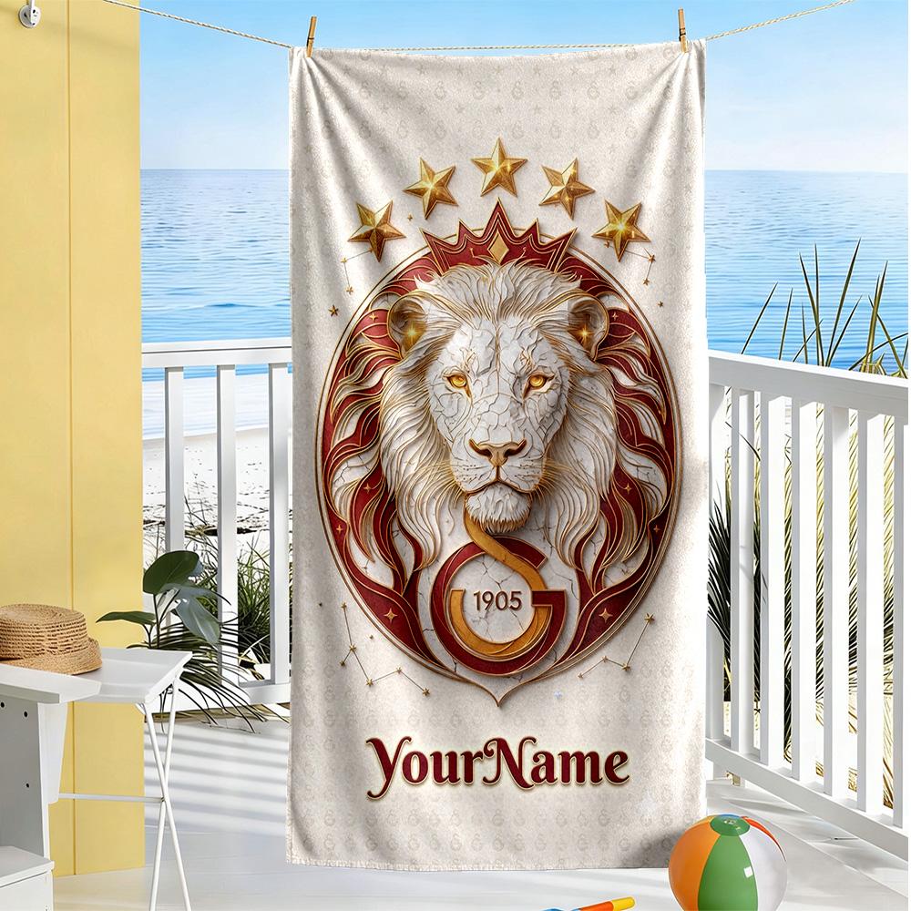 Galatasaray Personalized Text Beach Towel Soft Durable Quickdry Portable For Swimmingbeachcamping Travel Beach Accessoriesgym